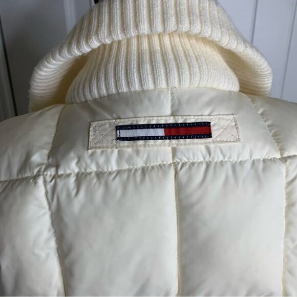 Vintage 90s Tommy Hilfiger Ski Team USA white puffer insulated jacket size large - Picture 6 of 7